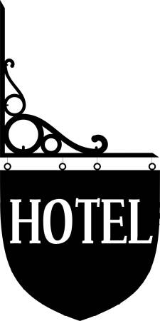 Hotel szyld - wywieszka - naklejki scienne - szablon malarski - kod ED528