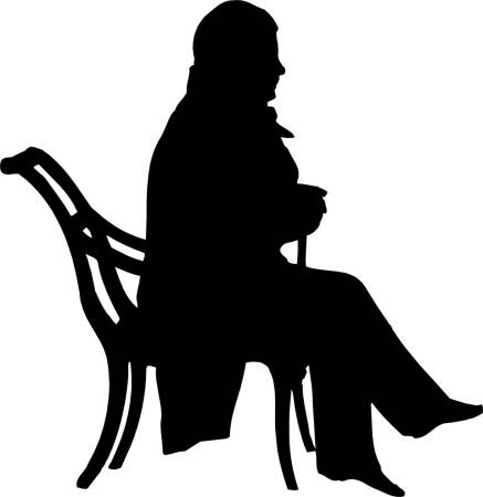 Dziadek na fotelu - naklejki scienne - szablon malarski - kod ED494