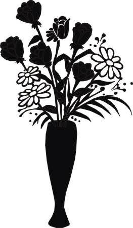 Wazon z kwiatkami - naklejki scienne - szablon malarski - kod ED490