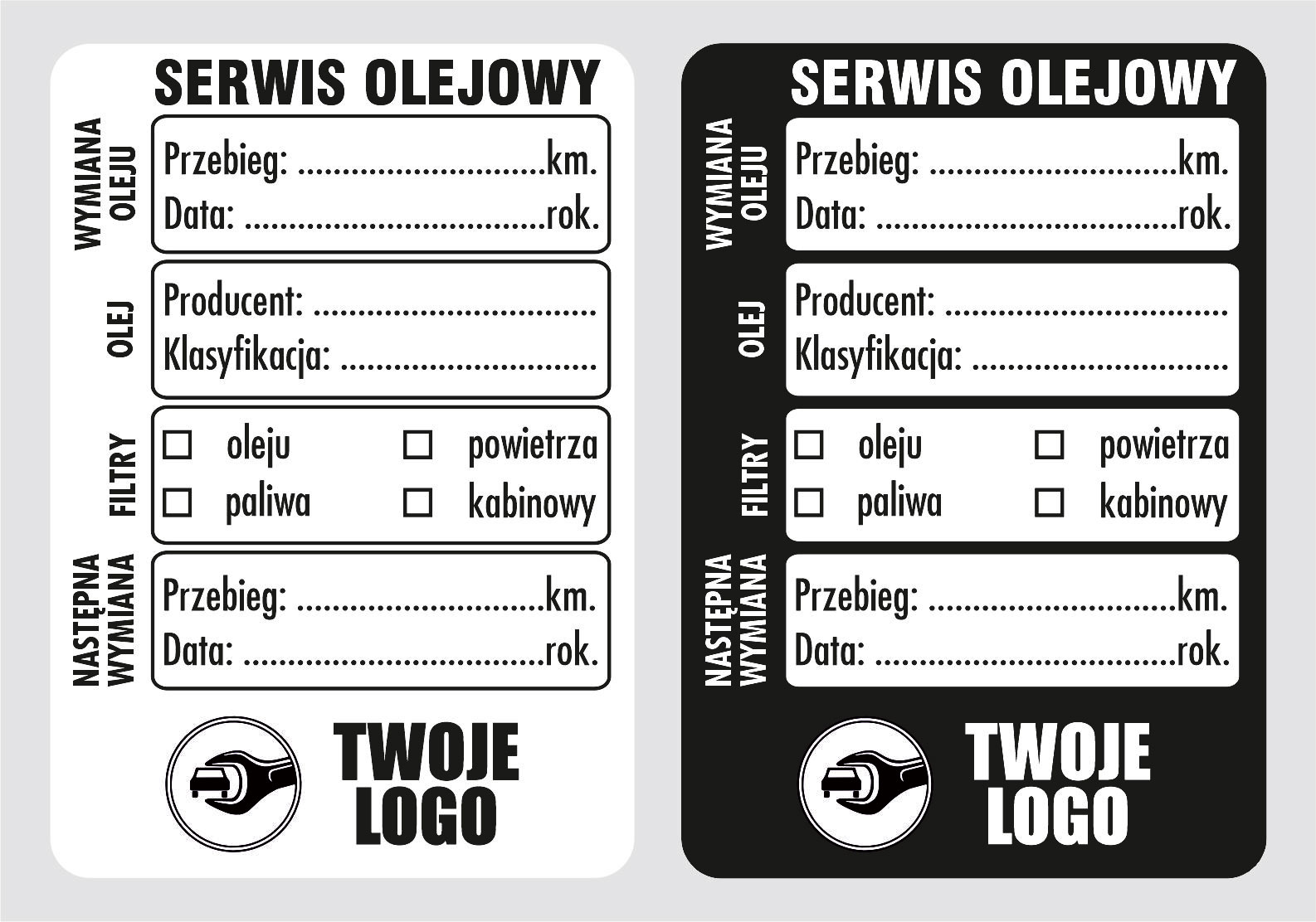 Naklejki serwisowe Serwis Olejowy  2